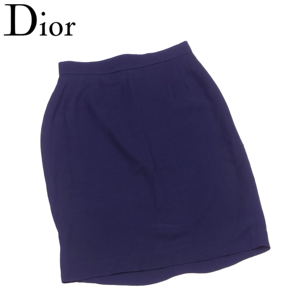 ■管理番号：C3579 ◆参考価格：円 【商品説明】 ディオール【Dior】の 「38サイズ」 スカートです。 ビジネスシーンにもお使いいただけるシンプルなデザイン&star;上品なネイビーカ