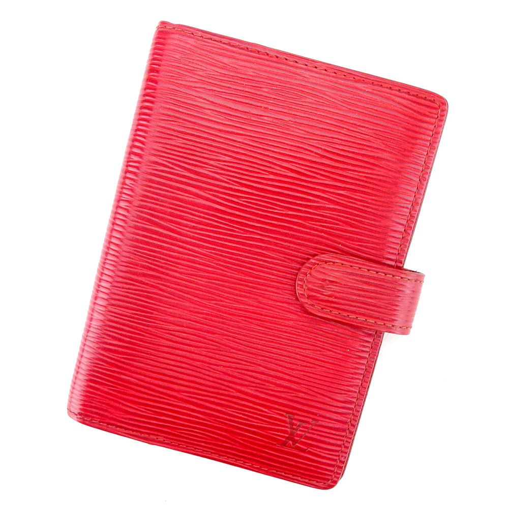 Louis Vuitton notebook cover epi Red Gold Women Men Auth T9456 | eBay