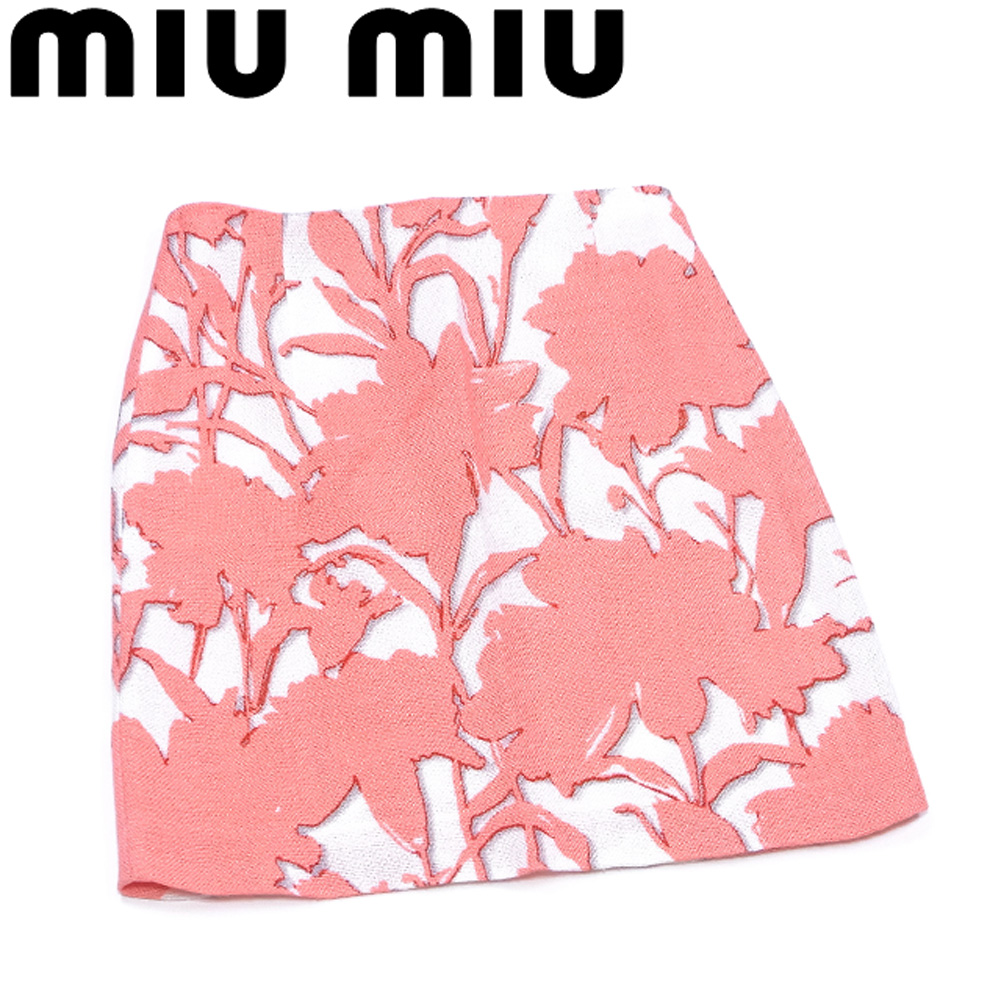 ■管理番号：D2307 ◆参考価格：円 【商品説明】 ミュウミュウ【miu miu】の 「36サイズ」 スカートです。 華やかなフラワー柄がフェミニンコーデのポイントになります♪ 素材：レーヨン100