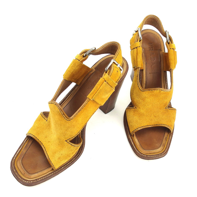 ■管理番号：T870 ◆参考価格：円 【商品説明】 プラダ【PRADA】の 「36サイズ」 サンダルです。 オシャレなチャンキーヒール&star;足首を固定出来るスリングバック付きです♪ ◆ラ