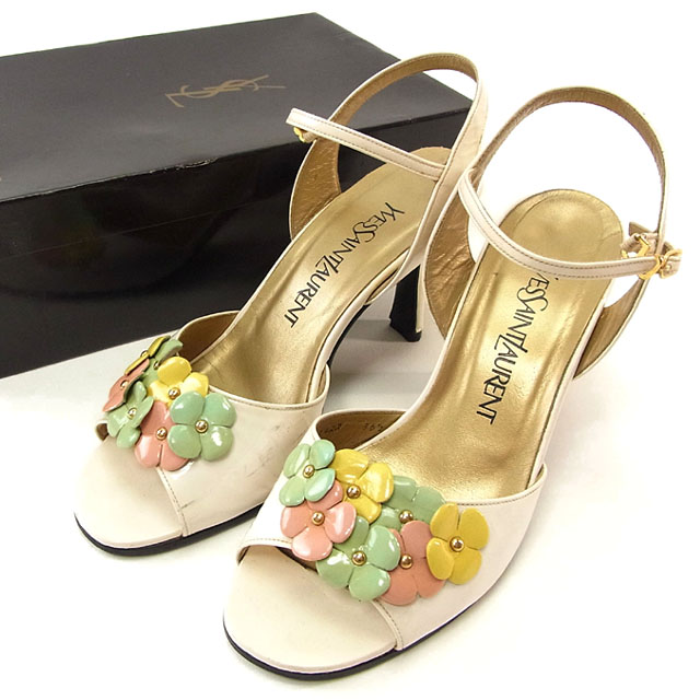 人気 セール◆イヴサンローラン◆サンダル シューズ 靴◆ ♯36ハーフ アンクルストラップ◆フラワーモチーフ◆【中古】◆T12449 ■管理番号：T12449 ◆参考価格：円 【商品説明】 イヴサンロ
