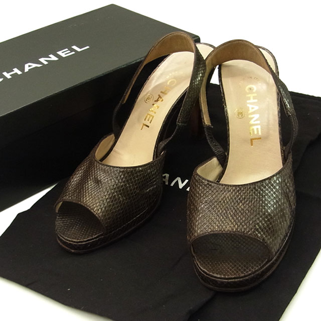 ■管理番号：M954 ◆参考価格：円 【商品説明】 シャネル【CHANEL】の ♯36・12「パイソンレザー」 サンダルです♪ ◆ランク 【7】 【7】傷、汚れがあるが程度良好のお品物 【状態】 スレ