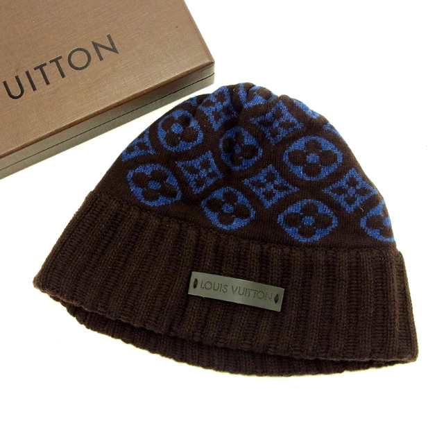 Auth Louis Vuitton Knit Hat Monogram Women&#39;&#39;s used J13050 | eBay
