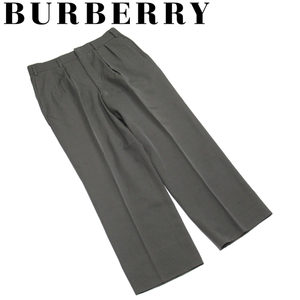 ■管理番号：A1908 ◆参考価格：円 【商品説明】 バーバリー【BURBERRY】の パンツです。 上品なセンタープレス入り&star;幅広く合わせられるシンプルなデザインです♪ 素材：ウー