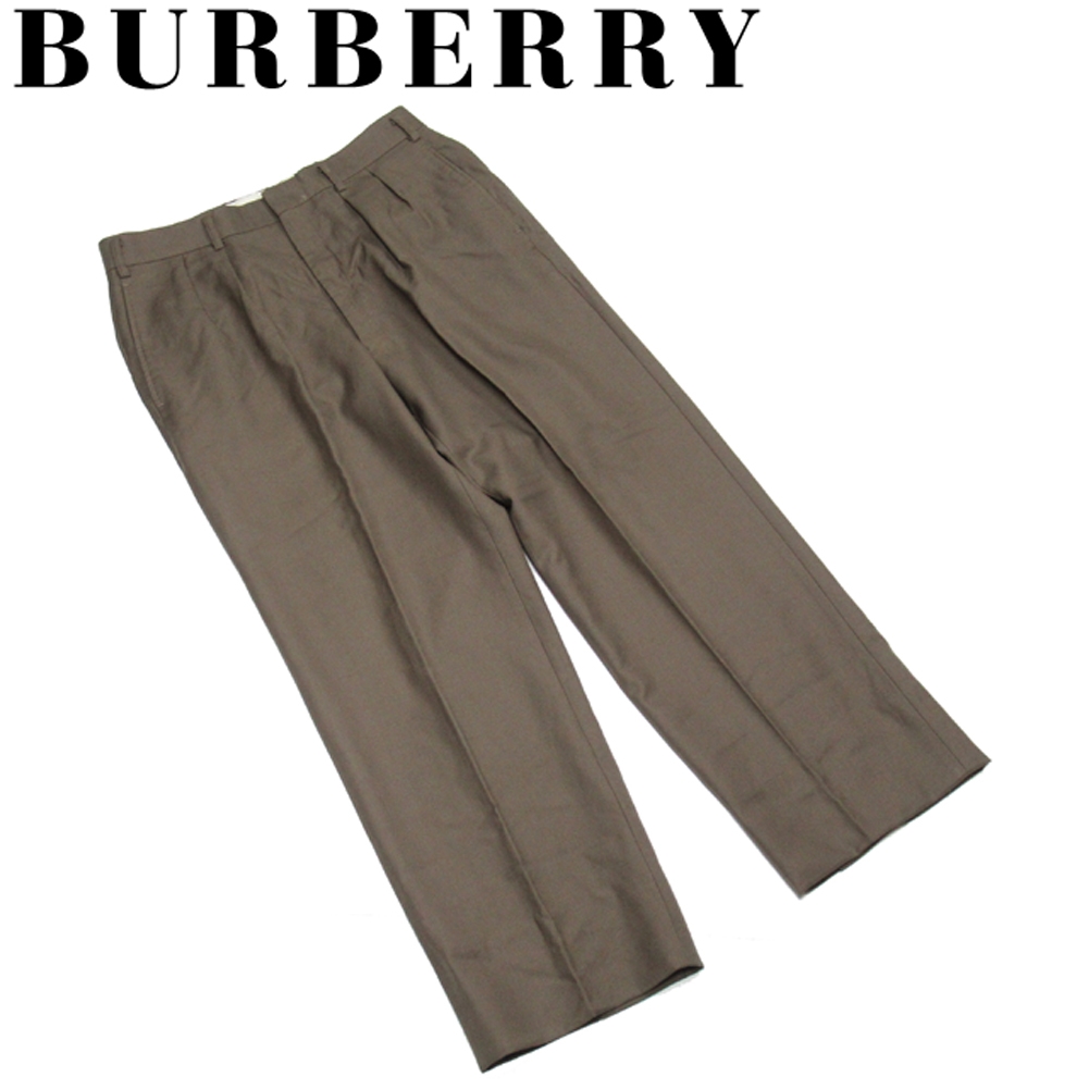 ■管理番号：A1909 ◆参考価格：円 【商品説明】 バーバリー【BURBERRY】の パンツです。 上品なセンタープレス入り&star;幅広く合わせられるシンプルなデザインです♪ 素材：毛1