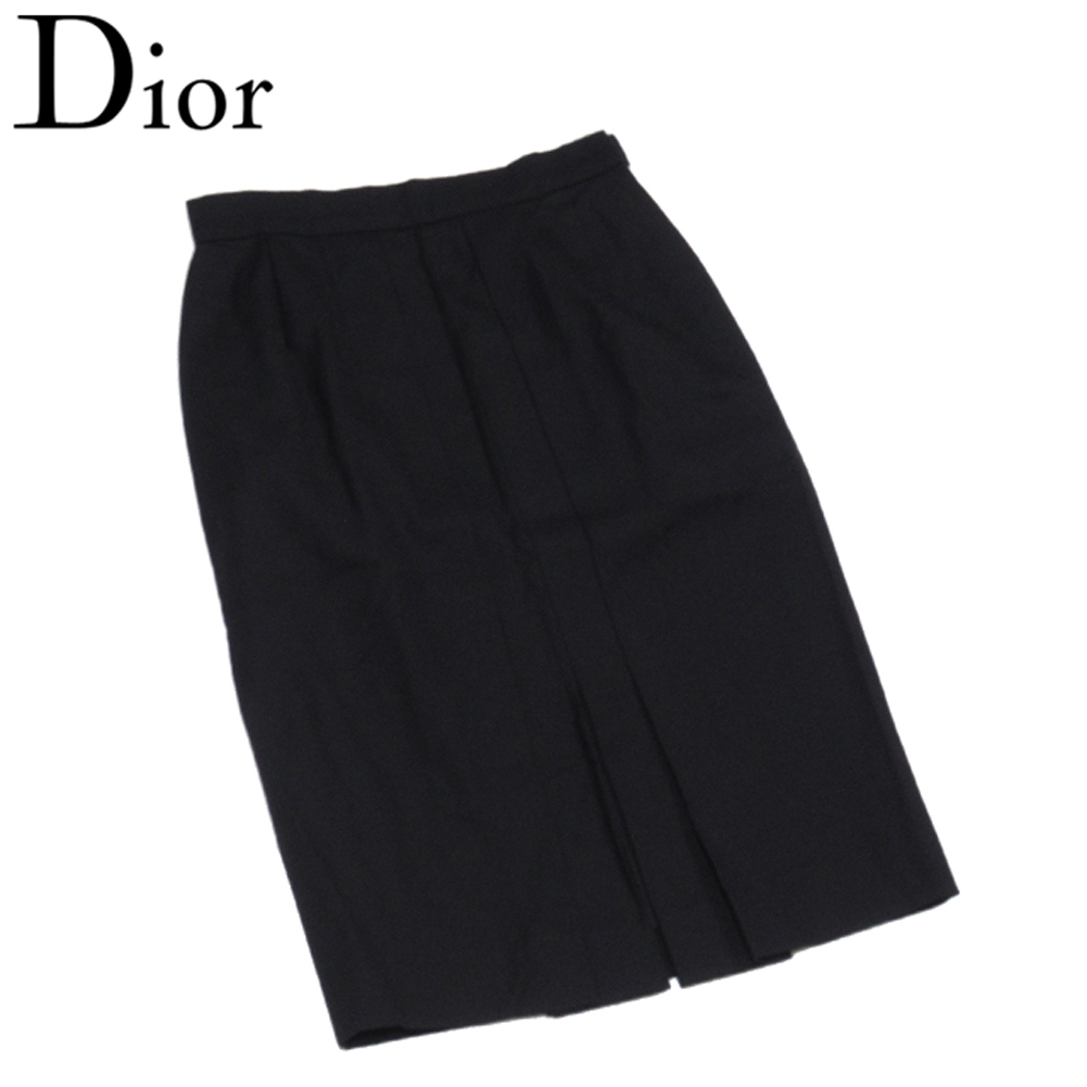 ■管理番号：B1154 ◆参考価格：円 【商品説明】 ディオール【Dior】の 「Mサイズ」 スカートです。 上品なタック入りデザイン&star;合わせやすいブラックカラーです♪ 素材：毛10
