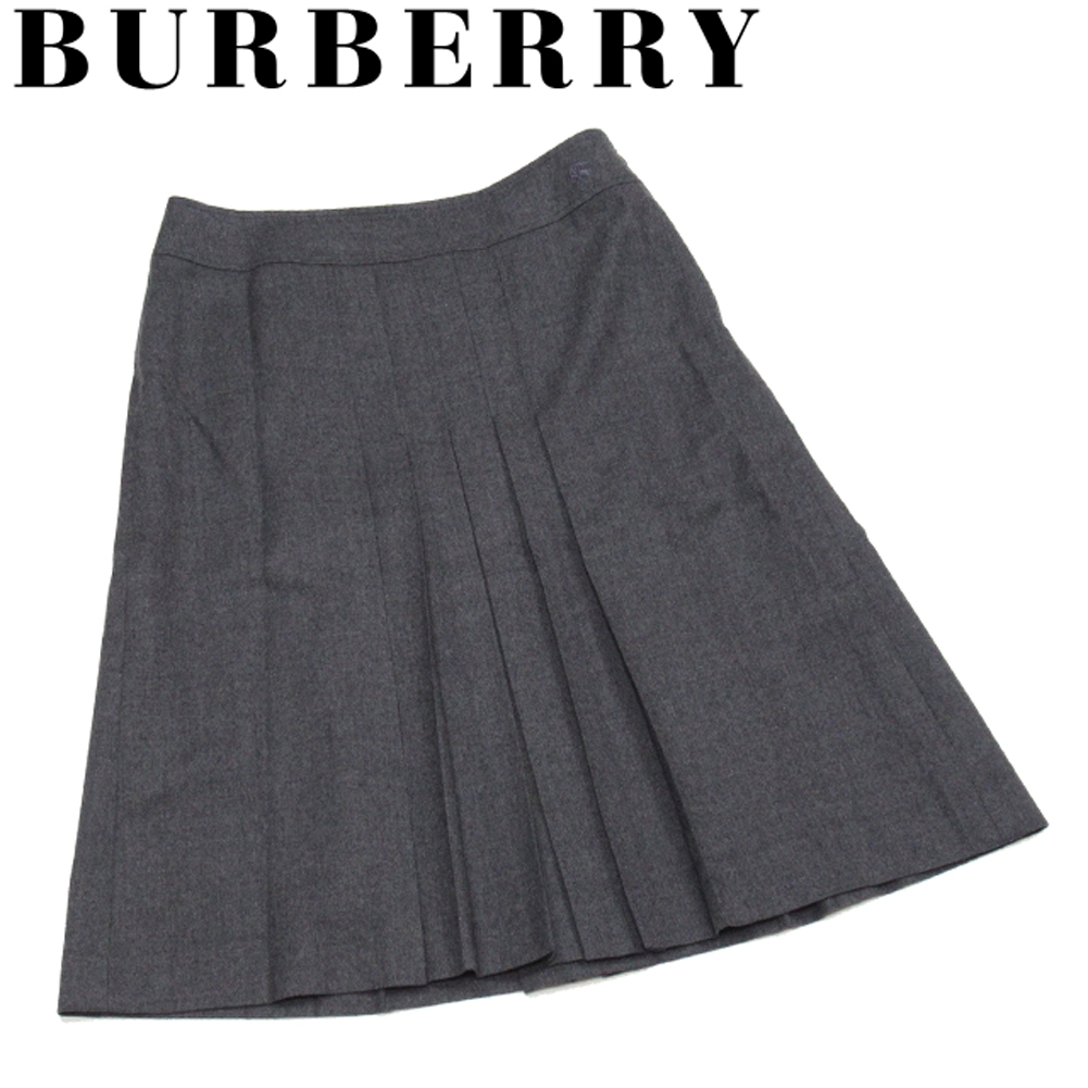 ■管理番号：B1155 ◆参考価格：円 【商品説明】 バーバリー【BURBERRY】の 「38サイズ」 スカートです。 上品なセンタープリーツデザイン&star;何色でも合わせやすいグレーカラ