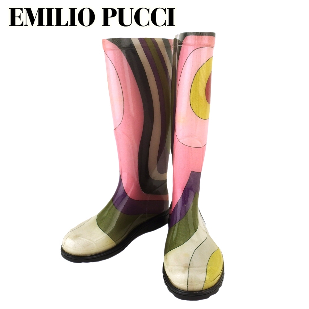 ■管理番号：B1223 ◆参考価格：円 【商品説明】 エミリオ プッチ【EMILIO PUCCI】の 「35サイズ」 ブーツです。 ブランドの象徴的なプッチ（柄）&star;雨の日も楽しくなる
