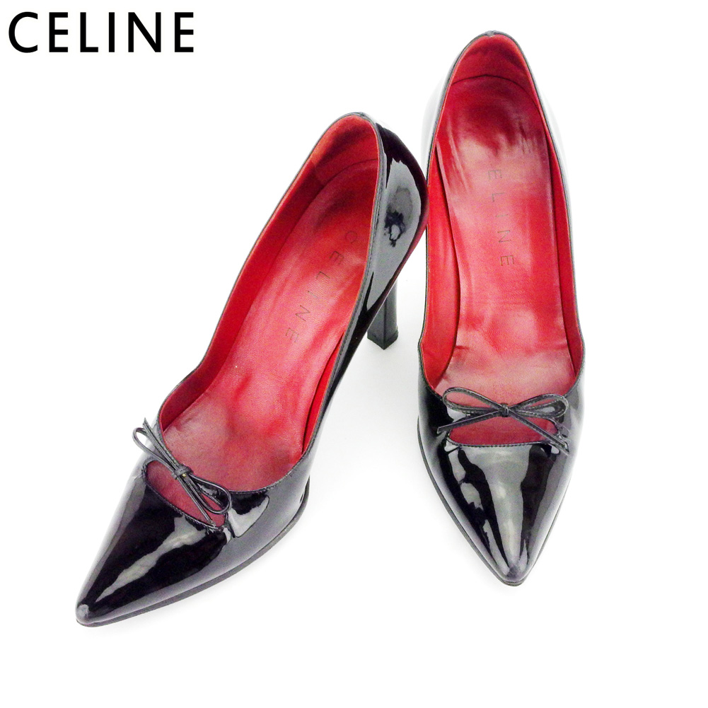 ■管理番号：D2103 ◆参考価格：円 【商品説明】 セリーヌ【CELINE】の 「38Cサイズ」 パンプスです。 エレガントなポインテッドトゥにさりげないリボン付き&star;脚長効果のある