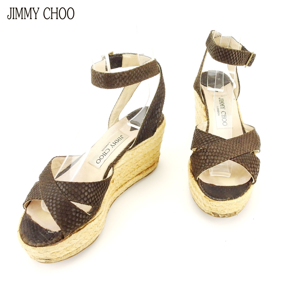 ■管理番号：F1517 ◆参考価格：円 【商品説明】 ジミーチュウ【JIMMY CHOO】の 「35サイズ」 サンダルです。 足元がキレイに見えるクロスデザイン&star;オシャレなウェッジソ