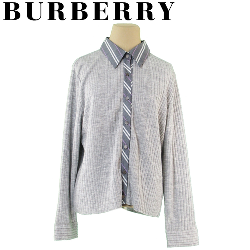 ■管理番号：L3236 ◆参考価格：円 【商品説明】 バーバリー【BURBERRY】の 「15サイズ」 ニットです。 オシャレなチャックシャツコンビデザイン&star;暖かいウール混素材です♪