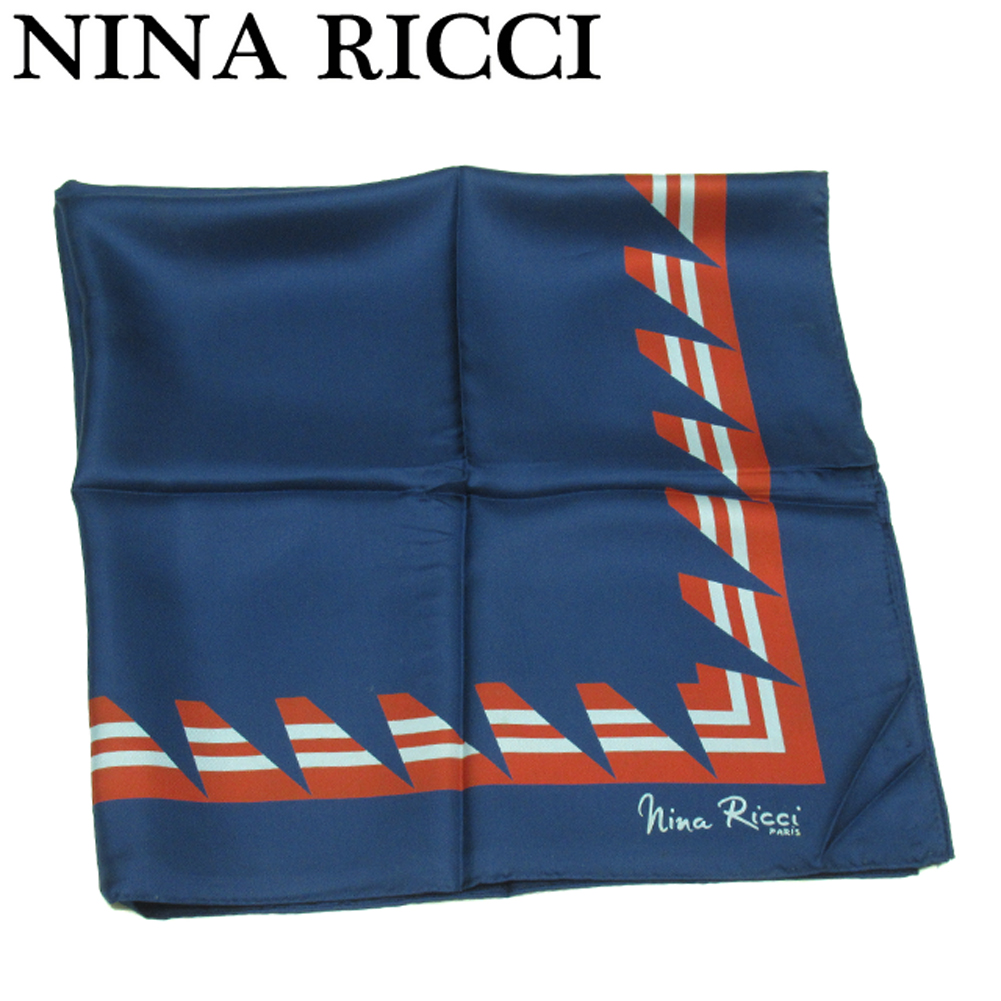 ■管理番号：L3944 ◆参考価格：円 【商品説明】 ニナ リッチ【NINA RICCI】の スカーフです。 オシャレなプリントが印象的&star;肌触りの良いシルク素材です♪ 素材：シルク1