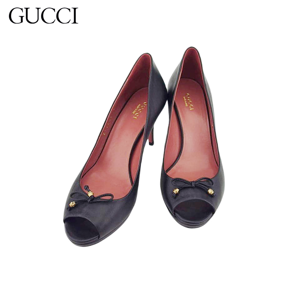■管理番号：L4105 ◆参考価格：円 【商品説明】 グッチ【GUCCI】の 「36サイズ」 パンプスです。 レディライクなリボン付き&star;脚長効果のあるハイヒールタイプです♪ ◆ランク