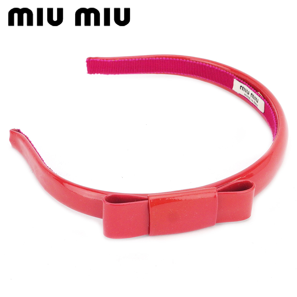 ■管理番号：T17468 ◆参考価格：円 【商品説明】 ミュウミュウ【miu miu】の カチューシャです。 レディライクなリボン付き&star;どんなヘアスタイルの方にもお使いいただけるアイ