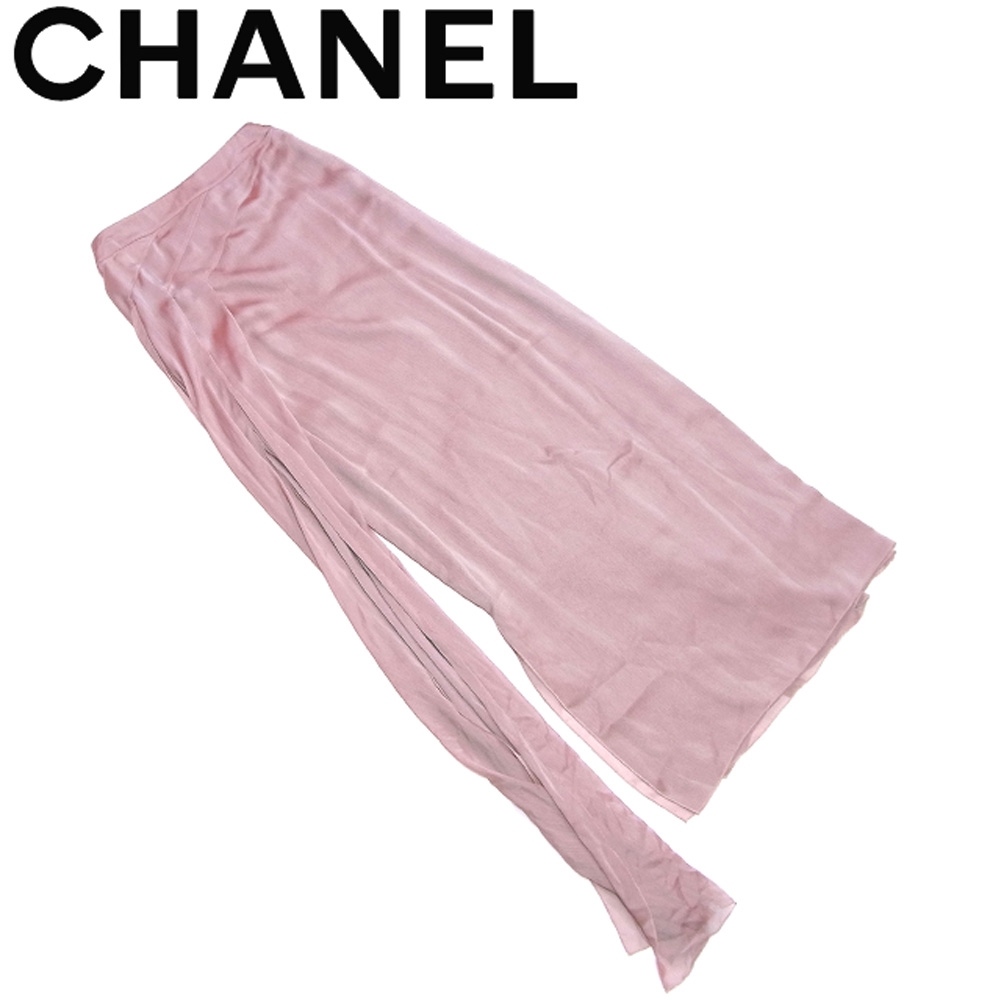 ■管理番号：T18066 ◆参考価格：円 【商品説明】 シャネル【CHANEL】の 「38サイズ」 スカートです。 光の加減で色が変わって見える生地&star;柔らかなシフォン素材が歩く度にヒ