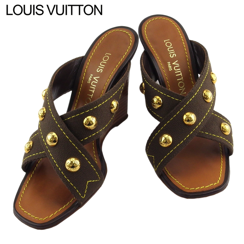 ■管理番号：T18710 ◆参考価格：円 【商品説明】 ルイ ヴィトン【Louis Vuitton】の 「35サイズ」 サンダルです。 足元がキレイに見えるクロスデザイン&star;リッチなゴ