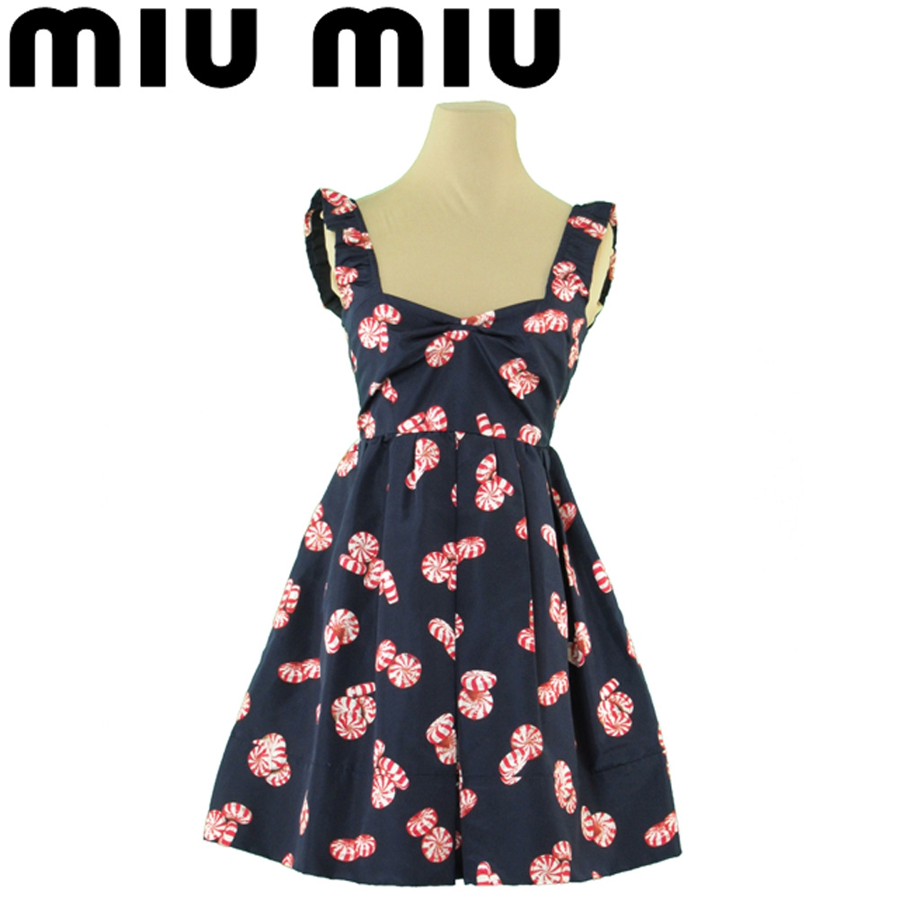■管理番号：T18995 ◆参考価格：円 【商品説明】 ミュウミュウ【miu miu】の 「38サイズ」 ワンピースです。 POPなキャンディ柄&star;ガーリーなフレアーシルエットです♪ 