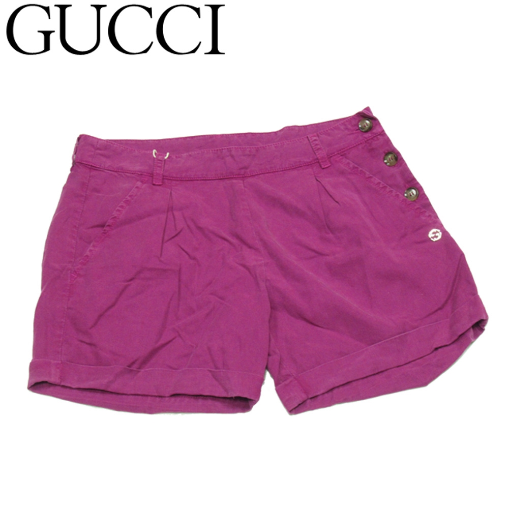 ■管理番号：T19658 ◆参考価格：円 【商品説明】 グッチ【GUCCI】の 「10サイズ」 パンツです。 印象的なパープルカラー&star;ブランドの象徴的なダブルGマーク付きがポイントで