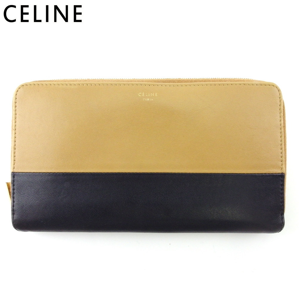 ■管理番号：T20356 ◆参考価格：円 【商品説明】 セリーヌ【CELINE】の 長財布です。 オシャレなバイカラーデザイン&star;ラウンドファスナー式で大きく開くのでお金の出し入れがス
