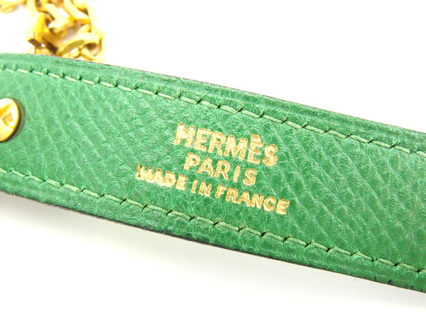 Hermes Glove holder Green Gold Woman Authentic Used L952 | eBay